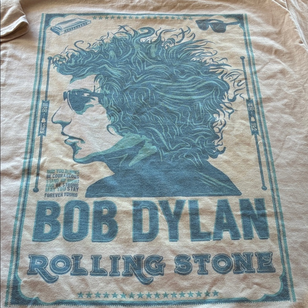 Bob Dylan Rolling Stone Graphic Tee – Vintage Style Rock Band T-Shirt - Picture 3 of 3
